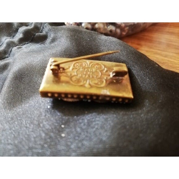 VTG Venetian Micro mosaic pin ITALY 1910-1930 Glass Art Brooch Antique Chic - Picture 11 of 12